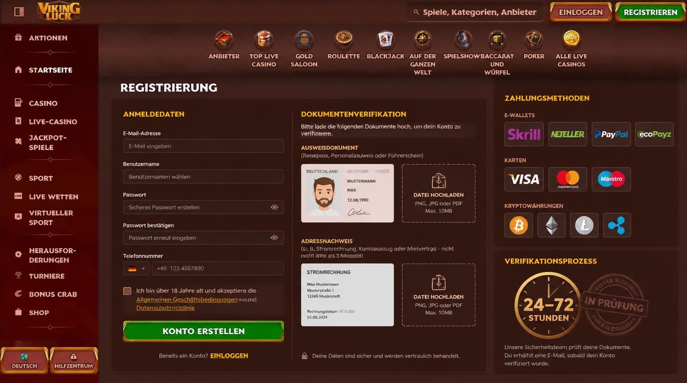 Verifizierung mit Ausweis, Adresse und Zahlungsdaten wird visualisiert