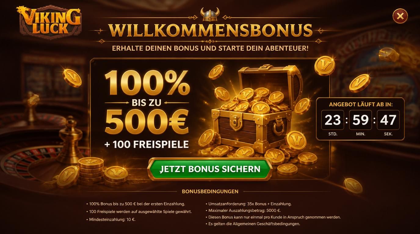 Willkommensbonus Visualisierung mit Bedingungen und Ablaufzeit