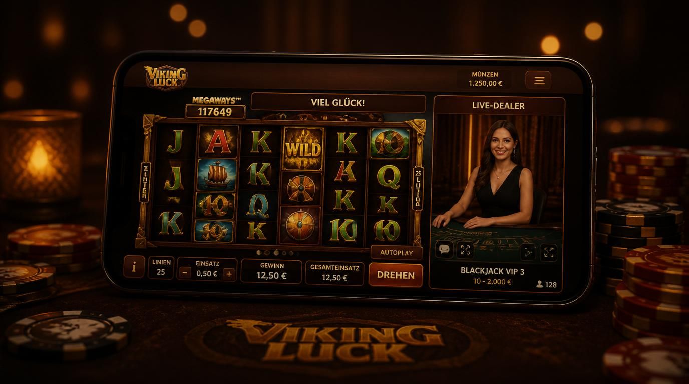 Mobile Casino bei Nacht und Live-Tisch Ambiente