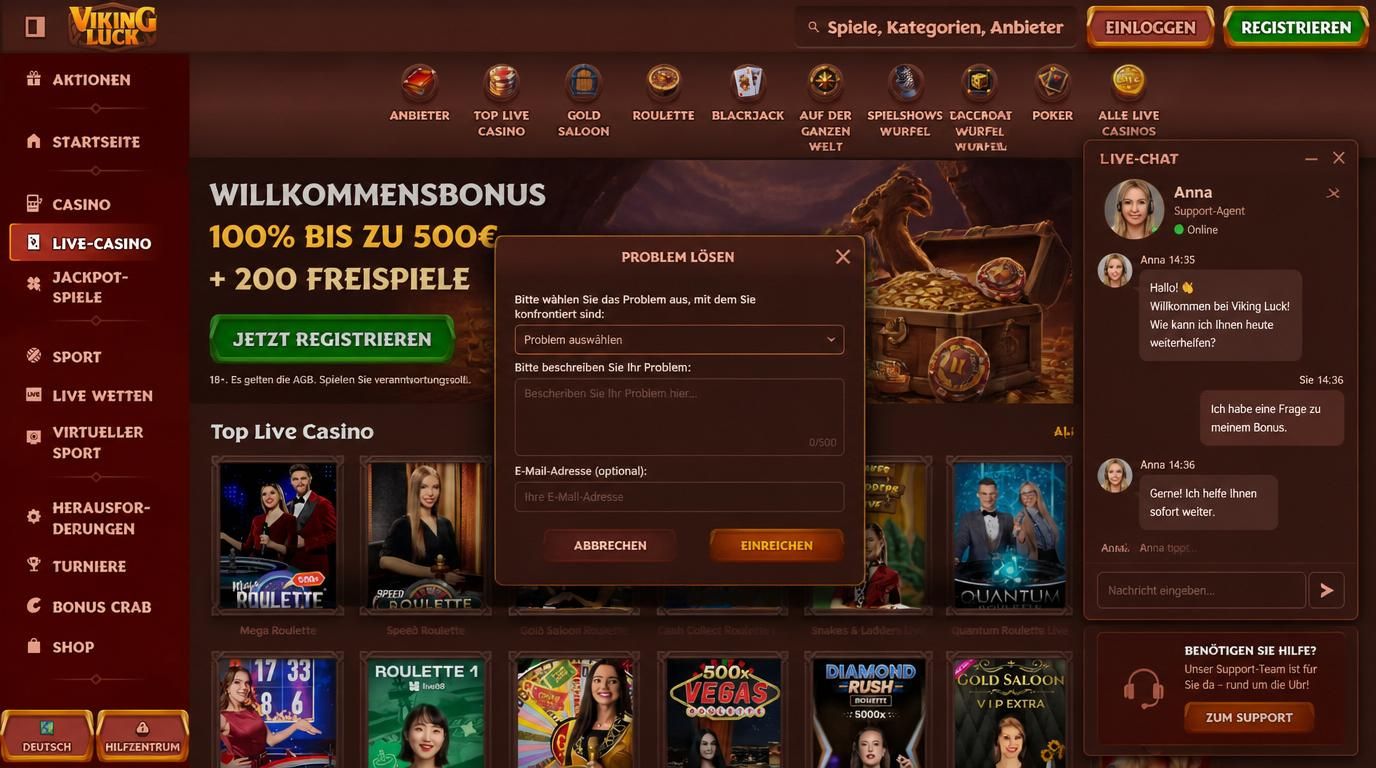 Support beim Bonus durch Chat und klare Kommunikation